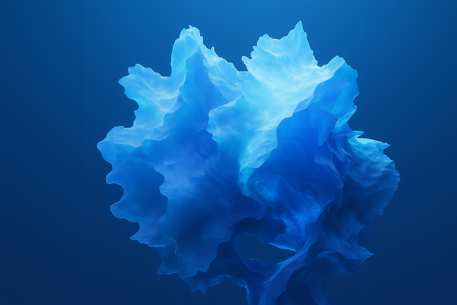 Abstract blue iceberg-like formation